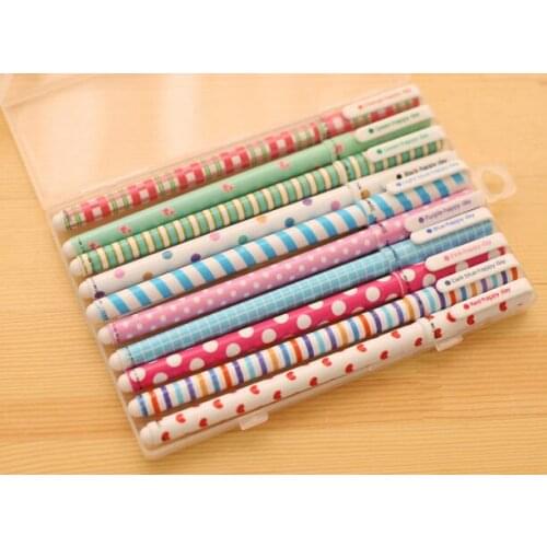 Wholesale 10 Colors Ink Pens Cute Kawaii Colored Gel Pen 1000pcs/lot In retail PVC Box