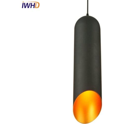 Simple Loft Style Aluminum Straight Droplight Modern LED Pendant Light Fixtures Vintage Industrial Hanging Lamp Indoor Lighting