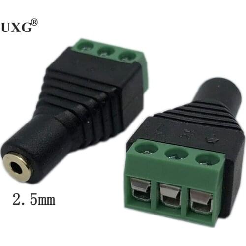 2.5mm Female 3 4 pole Stereo Audio Video to 3 Screw Terminal Female Headphone Screw connection / terminal Converter Adapter