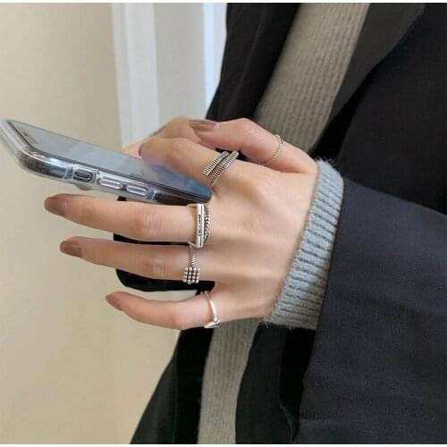Adjustable Opening Stacked Twisted Square Rings For Women Cross Index Finger Korea Fashion Hot Sale Couple Gift Jewelry BOYULIGE