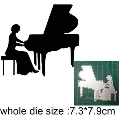 Woman playing Piano Metal Cutting Dies Stencils dies for DIY Craft Scrapbooking dies Embossing Dies Cuts Card Making Decorations
