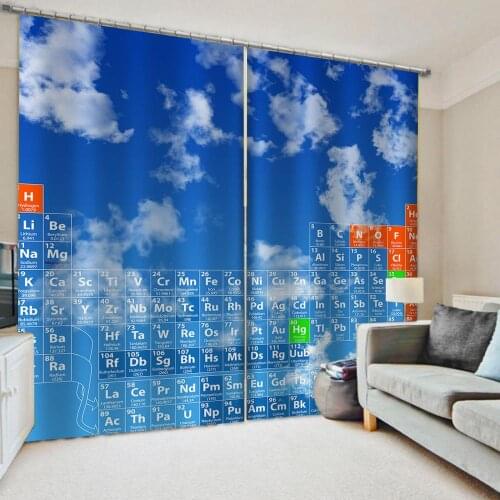 Morden blue sky curtains Bedroom living room windproof thickening blackout Decoration curtains