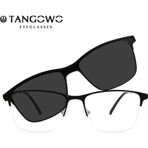 TANGOWO Magnetic Polarized Sunglasses Man Woman Metal Vintage Optical Glasses Frame Multifunction Fashion Prescription Glasses