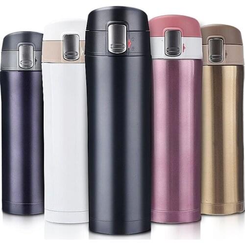 350ML/500ML Stainless Steel Double Thermal Insulation Thermos Vacuum Coffee Cup Travel Drink Bottle Home Office Hot Water Cup