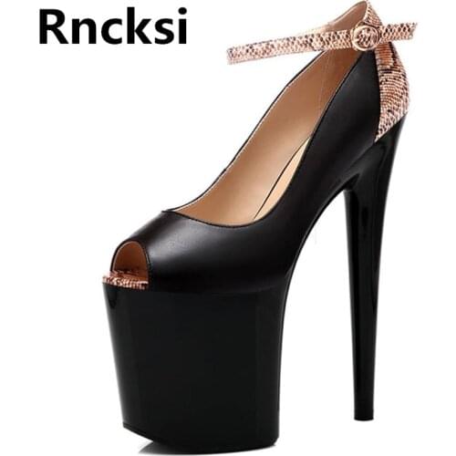 Rncksi Girls 20cm High-Heeled Platform Pumps Womens Sexy Night Club Pole Dance Stiletto Heel Ankle Womens Pumps