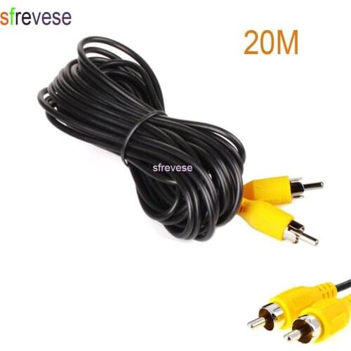 65FT 20M AV To AV RCA to RCA AV Rear View Reversing Parking Camera VIDEO Extension Cable For Long Bus Truck 50pcs/lot