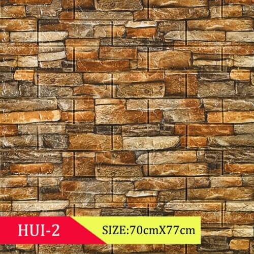 Living Room Kitchen Bathroom Waterproof Wall Sticker Home Decor Removable PE Brick Stone Self Adhesive Wallpaper