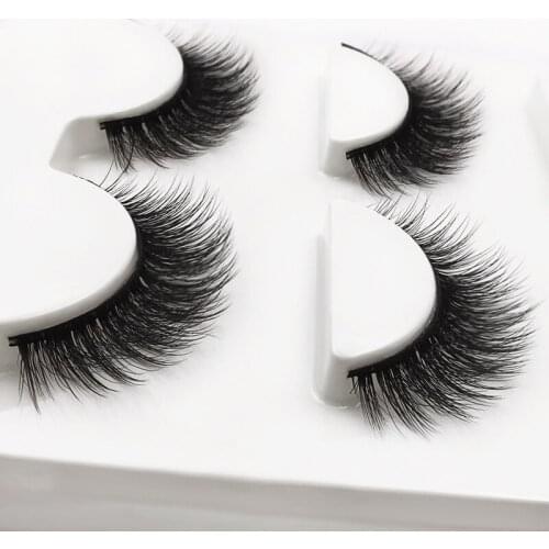 YSDO 3 Pairs Makeup Tools Eyelashes Lashes Extension Dramatic Lash Fluffy Fake Eyelashes Wispy Mink Eyelashes Cilios Lashes
