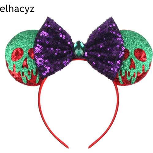 2021 Creative Halloween Festival Sequins Mouse Ear Hair Bow Headband Women/Girl DIY Hairband For Party Headwear Hair Accessories