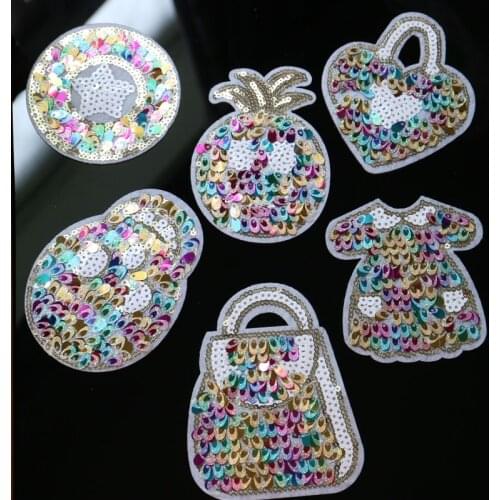 1pc rhinestone embroidery flowers patches for clothing Embroidered sequin patch for clothes Sewing applique parches