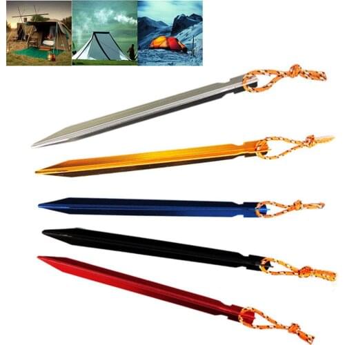 10Pcs 18cm Heavy Duty Aluminum Alloy Outdoor Camping Tent Stakes Pegs Nails Outdoor Picnic Accessories