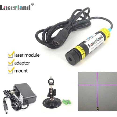 16*68mm 405nm 20mW Violet Blue Focusable Laser Cross Module + mount +adapter