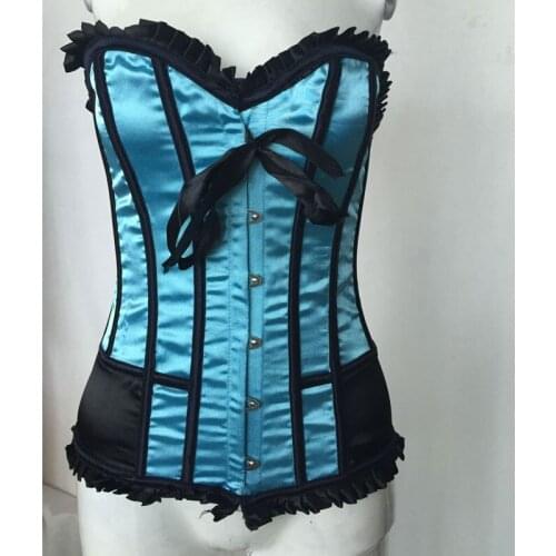 2 color ruffle corset classical wedding corset top steel bone body shaper type ladies hot sale ruffle bustier m1710