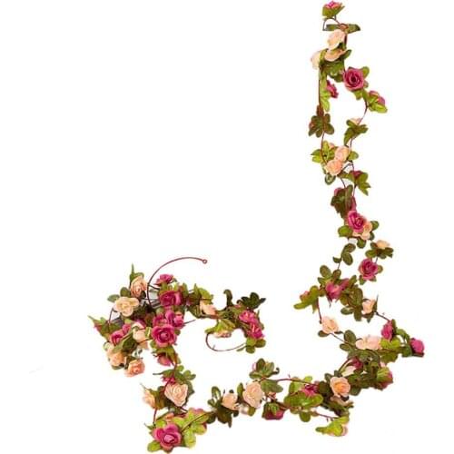 No Watering 2Pcs Durable Vines Garland Artificial Plant Faux Silk Flower Simulation Flower Easy to Maintain for Office