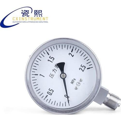 Stainless Steel Pressure Gauge With 0~60 Mpa 60mm Radial Install 2.5% Accuracy Air Pressure Gauge