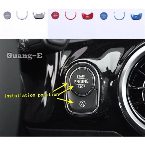 For Mercedes Benz GLA 2020 2021 Car Stainless Steel Trim Keys Start Engine Start Up Stop Ignition Key Ring Frame 3pcs