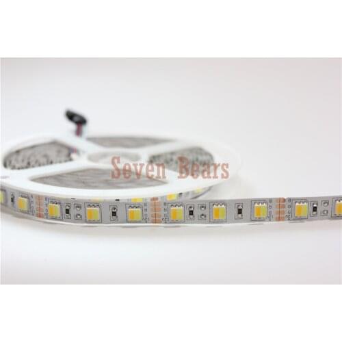 5m 12V Double Color 5050 / 5025 LED Strip DC12V Flexible Tape, CW/WW Dual White in 1 Chip Color Temperature Adjustable CCT Strip