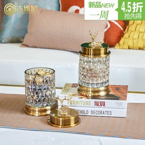 European, transparent crystal glass candy cans American storage tanks decorative utensils creative flowers living room orna