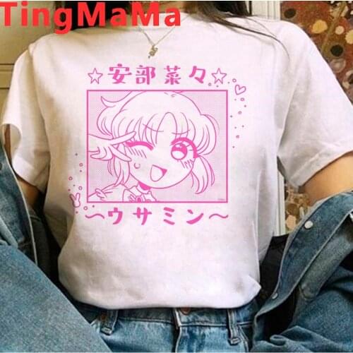 Japanese Anime Harajuku E-girls Punk top tees women white t shirt ulzzang couple clothes kawaii vintage tshirt t shirt harajuku