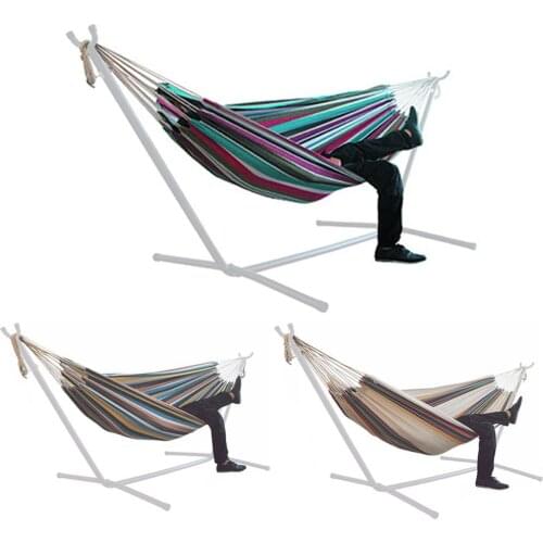 Thicken Canvas Garden Swing Hammock Without Stand Canvas Safe Hammock Swinging Stripe For Sleeping Outdoor Camping Travel Beach