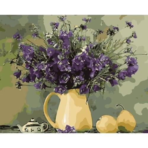 GATYZTORY Frame Modern Flowers Frame DIY Painting By Numbers Hand Painted Oil Painting On Canvas for Wall Art