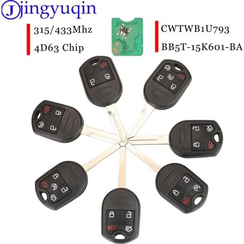 Jingyuqin For Ford C-Max Escape F350 Focus Transit 4 Buttons Remote Car Key Fob CWTWB1U793 315Mhz ID63 Chip