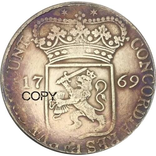 1769 Netherlands Brass Silver Plated Copy Coin High Quality Can Choose Different Colors