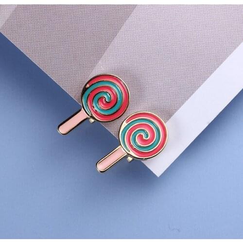 Korean Girl Clips Earing Cute Stylish Funky Kid Clip On Earrings Lollipop Non Pierced Creative Food Accesories For Baby-Girl