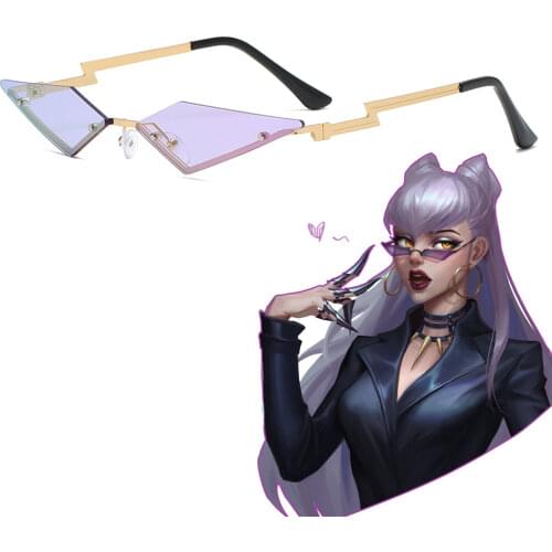 Cosplay Game LOL KDA The Baddest Evelynn Cyberpunk Rock Glasses Sunglasses Cosplay Costume Accessories Prop Eyewear Halloween