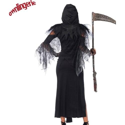 Free shippingg Devil Sickle Ghosts Dead Gods Clothes Spider Witch Clothing Sweeps Female Cosplay costume w1711
