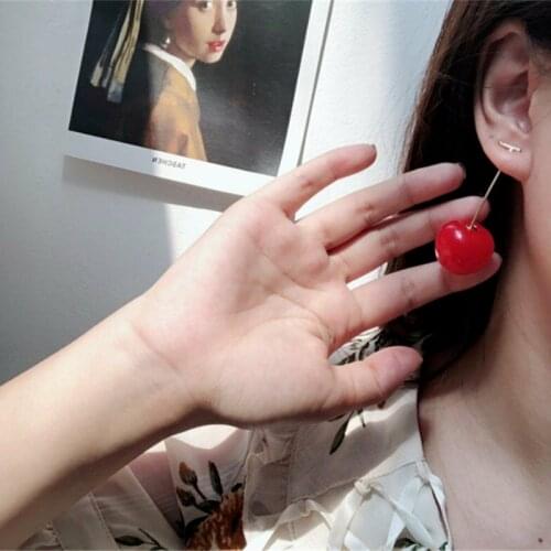 Summer Jewelry for Women Cute Red Cherry Fruit Earrings 2021