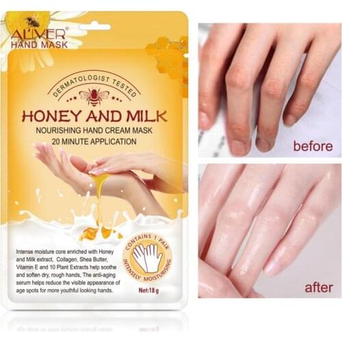 Honey Milk Moisturizing Hand Mask Foot Mask Silk Skiing Improves Dry Exfoliating Remove Dead Skin Winter Hydrating Hand Care
