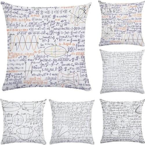 Mathematical Physical Chemistry Equation Geometry Pillowcase Soft Pillowcase Short Plush Pillow Case Throw Pillows for Bedroom