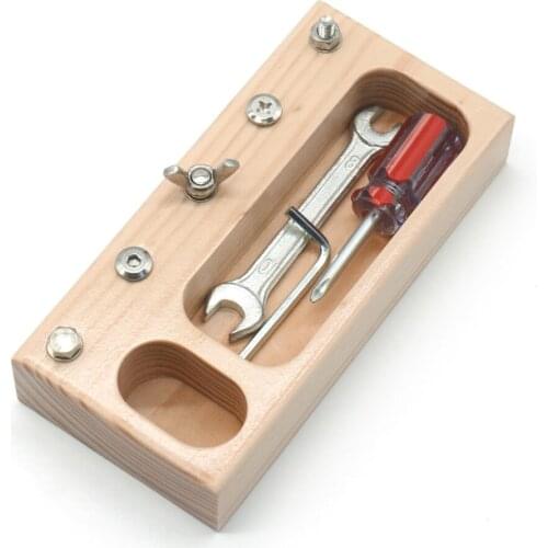Montessori Materials Wooden Sensory Screw Bolts Sets wrench Kid Montessori Practical Life Skill Material Toy for Children L2146F