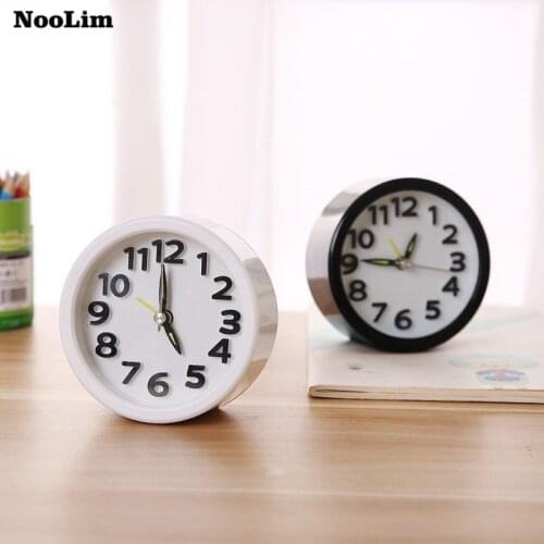 NOOLIM Creative Personality Minimalist Bedside Table Clock Alarm Clock Children Bedroom Mini Simple Small Alarm Clock