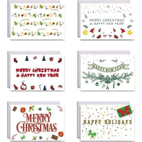 Christmas Wishes Message Card New Year Party Invitations Greeting Cards Gift 2021 White Background Holiday Flower Decor Postcard