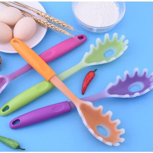 Practical Silicone Plastic Handle Spaghetti Pasta Noodle Spoon Scoop Colander Kitchen Cooking Gadget Tools