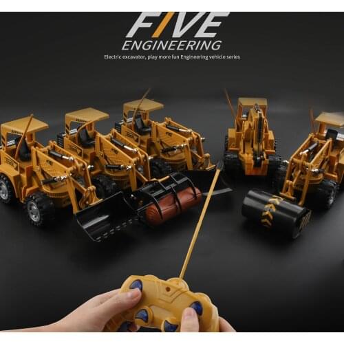 2020 RC Excavator Car 2.4G 5CH Remote Control Engineering Digger Truck Model Electronic Heavy Machinery Toy for Kids