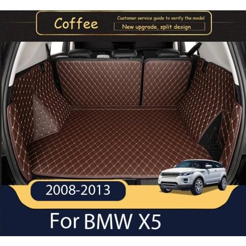 Custom Leather Car Trunk Mats For BMW X5 E70 2008-2013 5-Seat Rear Trunk Floor Mat Tray Carpet Mud