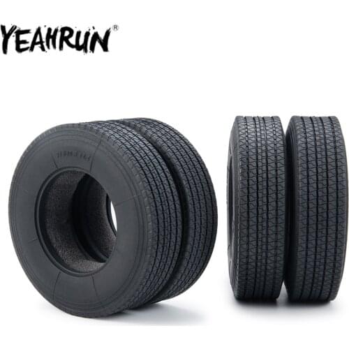 YEAHRUN Rubber Tyres Wheel Tires with Sponge for 1:14 Tamiya Tractor Trucks RC Rock Crawler Car Upgrade Parts