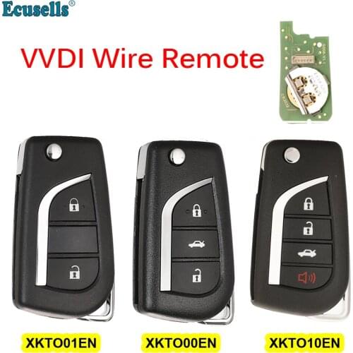 Xhorse XKTO00EN XKTO01EN XKTO10EN Wire Universal Remote Key VVDI2 2/3/4 BTN for VVDI Key Tool /VVDI2 English Version for Toyota