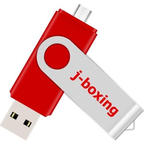 J-boxing OTG USB Flash Drive 64GB 32GB 16GB 8GB Micro USB2.0 Disk Pendrive USB Storage Drive Metal Swivel Design for Smartphones
