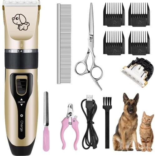 USB Charging Dog Hair Trimmer Rechargeable Pet Cat Grooming Clippers Cutter Machine Shaver Electric Scissor Clipper 110-240V AC