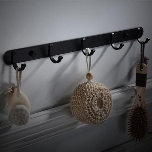 Space aluminum Black Design Bathroom Robe Hook Door Hanger Hook Towel Hanger Bathroom Accessories Hat Coat Holder
