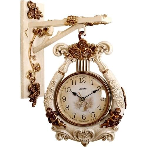 Vintage Double-sided Wall Clock Wall Watch Mechanism Mute Two-sided Clock Pow Patrol Modern Retro Relogio Parede American 5ZB300