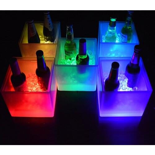 3.5L Waterproof LED Color Changing Plastic Ice Bucket Bars Nightclubs LED Light Up Champagne Beer Bucket Bars