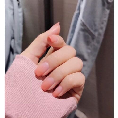 High Quality Fashion Pink Frosted Matte Fake Nails DIY Nail Art Tools 24pcs/box Nail Salon Supplies and Tools