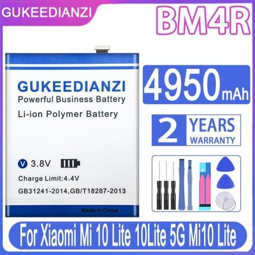 GUKEEDIANZI Replacement Battery BM4R 4950mAh For Xiaomi Mi 10 Lite 10Lite 5G Mi10 Lite