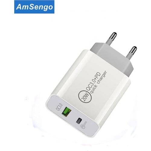 20W USB Charger QC 3.0 Fast Phone Charge Adapter Dual USB For iPhone 12 Pro Max iPad Airpods Huawei Xiaomi Samsung Fast Charging