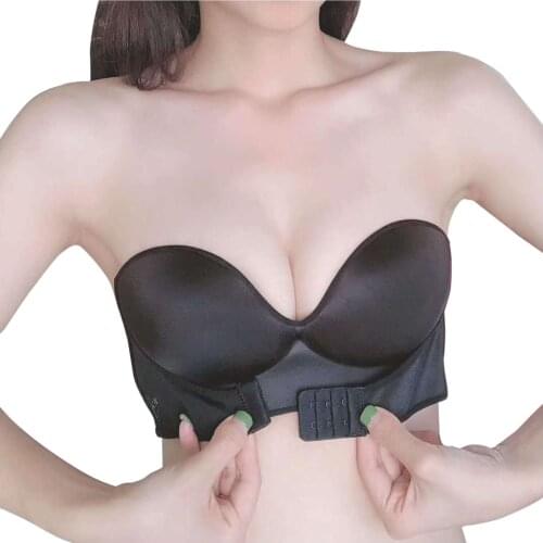 Women Strapless Soft Comfortable Breathable Underwear Fashion Solid Non-Slip Adjustment Rimless Dress Bra lenceria